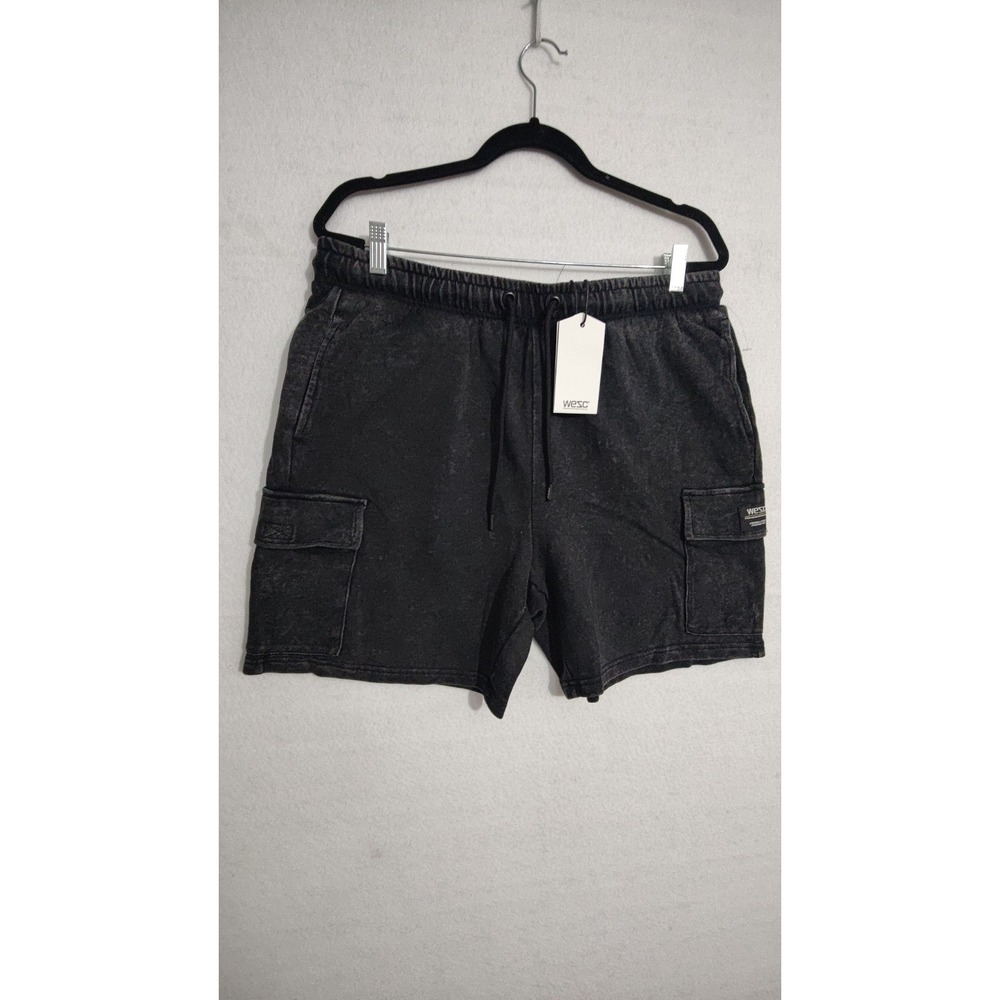 WEZC MARTY CARGO‎ SHORTS ENZYME WASHER UNISEX CARGO SWEATSHIRTS acid Wash grey L
